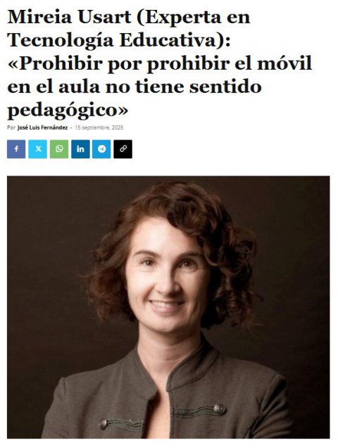 Entrevista de Mireia Usart a ''Éxito Educativo''.