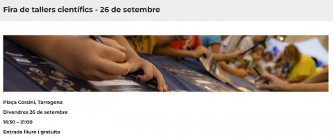 Aquest divendres 26 de setembre celebrem la Fira de la Nit Europea de la Recerca!